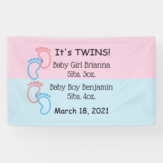 Es ist Twins Indoor Baby Banner (Horizontal)