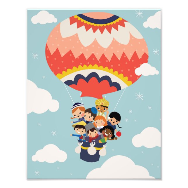 Es ist unsere kleine Welt Hot Air Ballon Kinder Fotodruck (Vorne)