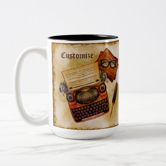 Es ist Vintag geschrieben Zweifarbige Tasse (Links)