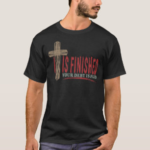 Es ist vollbracht Abstrakte Holzmaserung Christlic T-Shirt