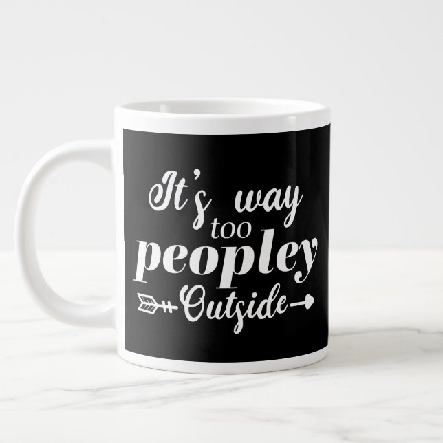 Es ist Weg zu Menschen außerhalb der Typografie Jumbo-Tasse (Links)