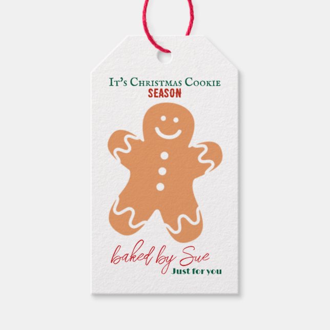 Es ist Weihnachts-Cookie-Saison maßgeschneiderte G Geschenkanhänger (Vorderseite)