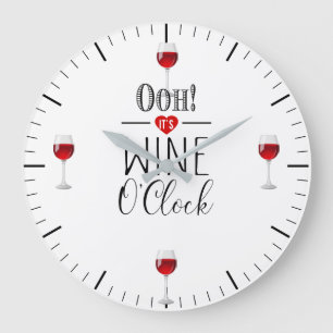 Es ist Wein-Uhr-Bar Große Wanduhr
