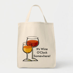 Es ist Wein-Uhr irgendwo! Tragetasche