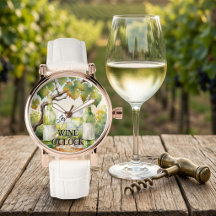 Es ist Wein Uhr Wasserfarbe Weinberg Weißwein