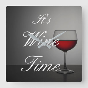 Es ist Wein-Zeit-Wanduhr Quadratische Wanduhr