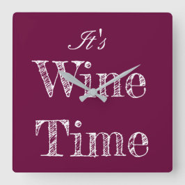 Es ist Wein-Zeit-Wanduhr Quadratische Wanduhr