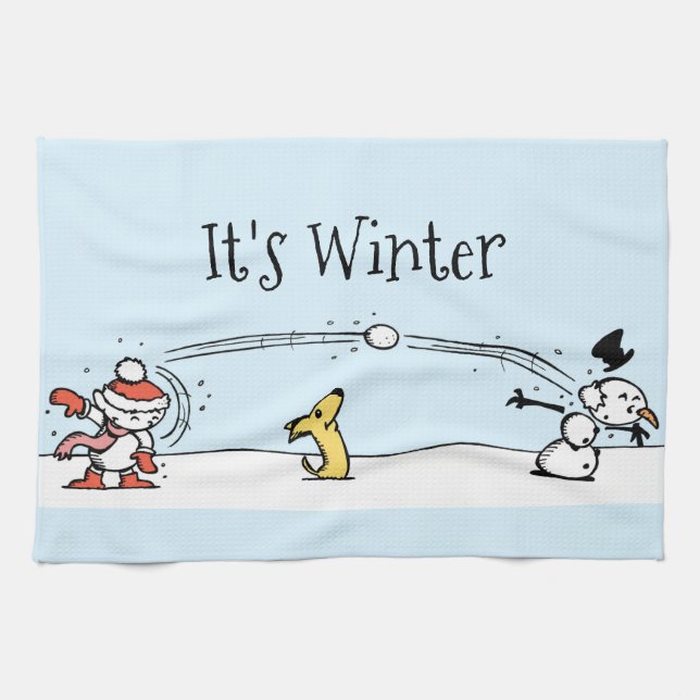Es ist Winterküchenhandtuch Geschirrtuch (Horizontal)