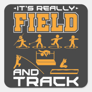 Es ist wirklich Field and Track Thrower Jumper T-S Quadratischer Aufkleber