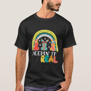Es ist wirklich froh, Ostern Hase Ei Jagd Regenb T-Shirt