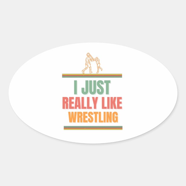 Es ist wirklich wie Wrestling Ovaler Aufkleber (Vorderseite)