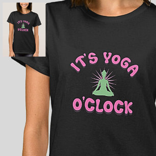 Es ist Yoga O'Clock Pink Mauve & Green T-Shirt