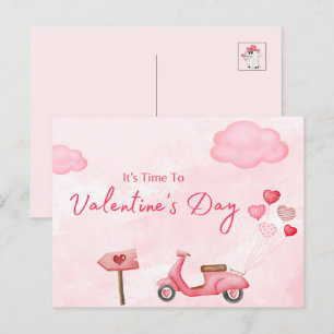 Es ist Zeit bis zum Valentinstag Feiertagspostkarte