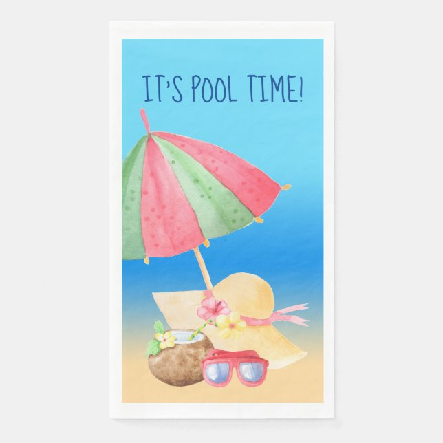 Es ist Zeit für den Pool Serviette (Vorderseite)