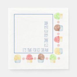 Es ist Zeit für Eiscremepapier Napkin Serviette