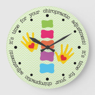 Es ist Zeit für Ihre Chiropraktik-Anpassungs-Uhr Große Wanduhr