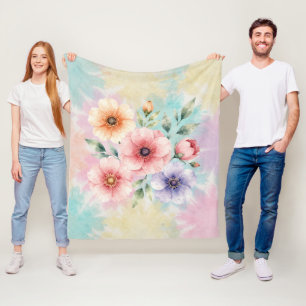 Es ist Zeit für Tie-Dye-Blumen zum Blühen Fleecedecke