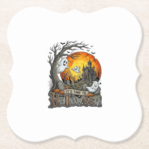Es ist Zeit Halloween Spukhaus Friedhof Gruselig Untersetzer