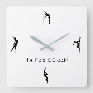 Es ist Zeit zu Pole-Tanz! Pole bewegt Wanduhr