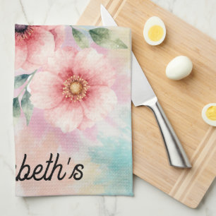 Es ist Zeit zum Blühen Tie Dye Florals Personalisi Geschirrtuch