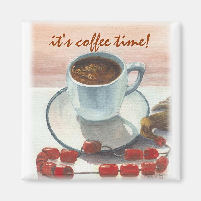 Es ist Zeit zum Kaffee! Magnet (Vorne)