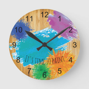 Es ist Zeit zum Malen Künstler Maler Malerei Runde Wanduhr