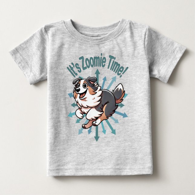 Es ist Zoomie Time Australian Shepherd Baby T-shirt (Vorderseite)
