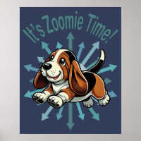 Es ist Zoomie Time Basset Hound