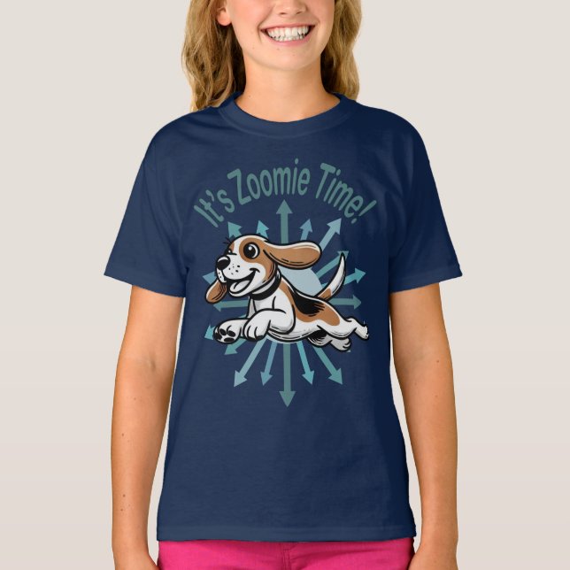 Es ist Zoomie Time Beagle T-Shirt (Vorderseite)