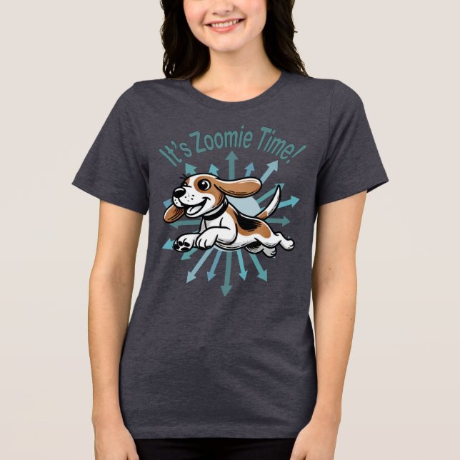 Es ist Zoomie Time Beagle Tri-Blend Shirt (Vorderseite)