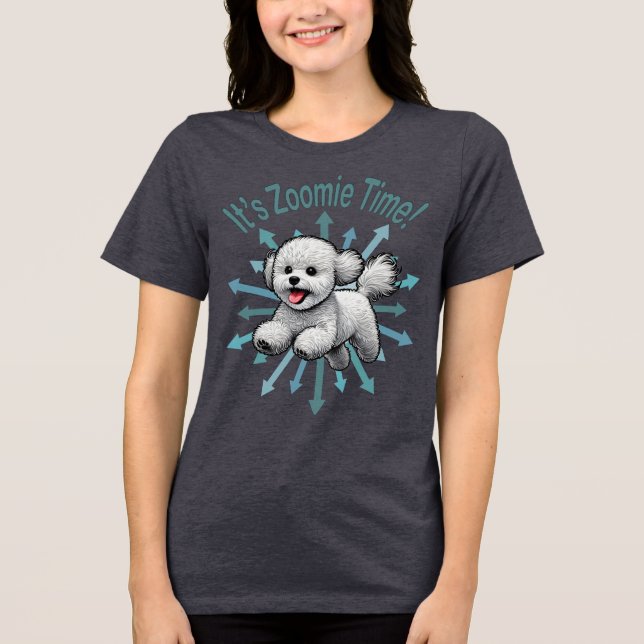 Es ist Zoomie Time Bichon Frise Tri-Blend Shirt (Vorderseite)