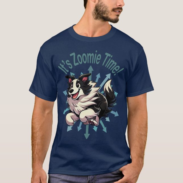 Es ist Zoomie Time Border Collie T-Shirt (Vorderseite)