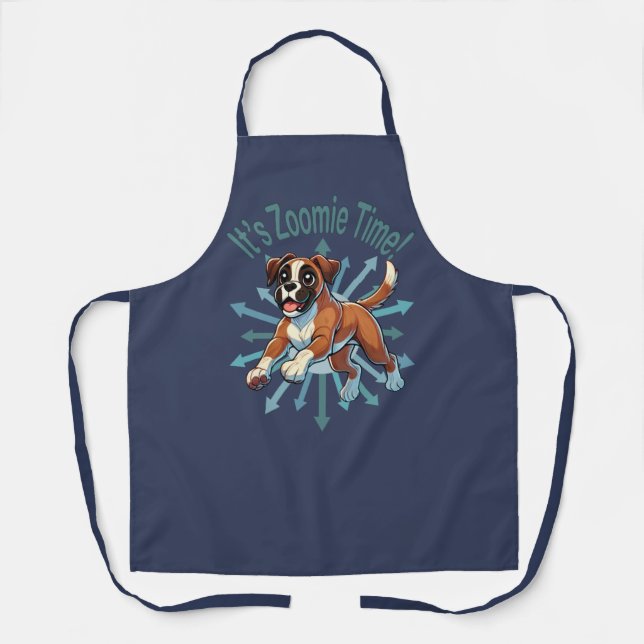 Es ist Zoomie Time Boxer Schürze (Vorderseite)
