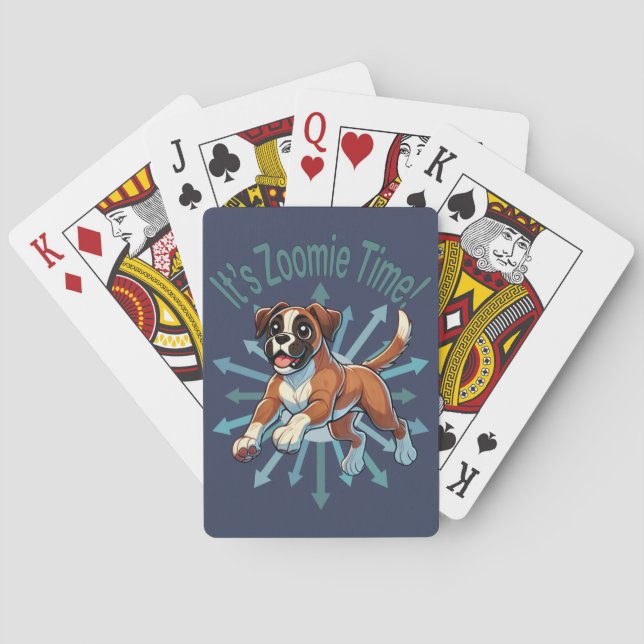 Es ist Zoomie Time Boxer Spielkarten (Rückseite)