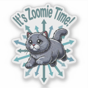Es ist Zoomie Time British Shorthhätten Cat Aufkleber
