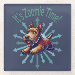 Es ist Zoomie Time Brown Scotty Glasuntersetzer