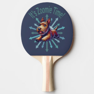 Es ist Zoomie Time Brown Scotty Tischtennis Schläger