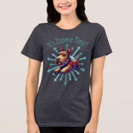 Es ist Zoomie Time Brown Scotty Tri-Blend Shirt