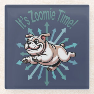 Es ist Zoomie Time Bulldog Glasuntersetzer