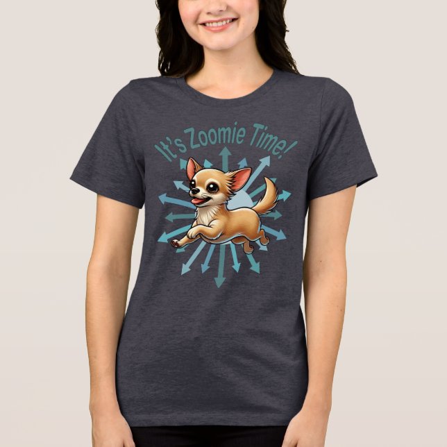 Es ist Zoomie Time Chihuahua Tri-Blend Shirt (Vorderseite)