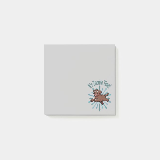 Es ist Zoomie Time Chocolate Labrador Post-it Klebezettel (Vorderseite)