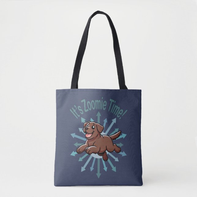 Es ist Zoomie Time Chocolate Labrador Tasche (Vorderseite)