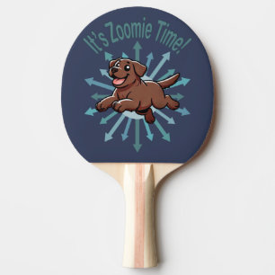Es ist Zoomie Time Chocolate Labrador Tischtennis Schläger