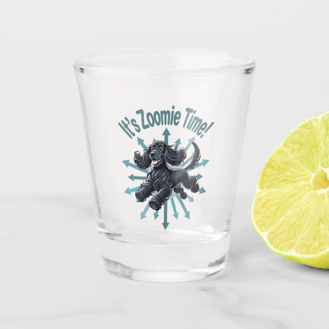 Es ist Zoomie Time Cocker Spaniel Schnapsglas (Vorderseite)