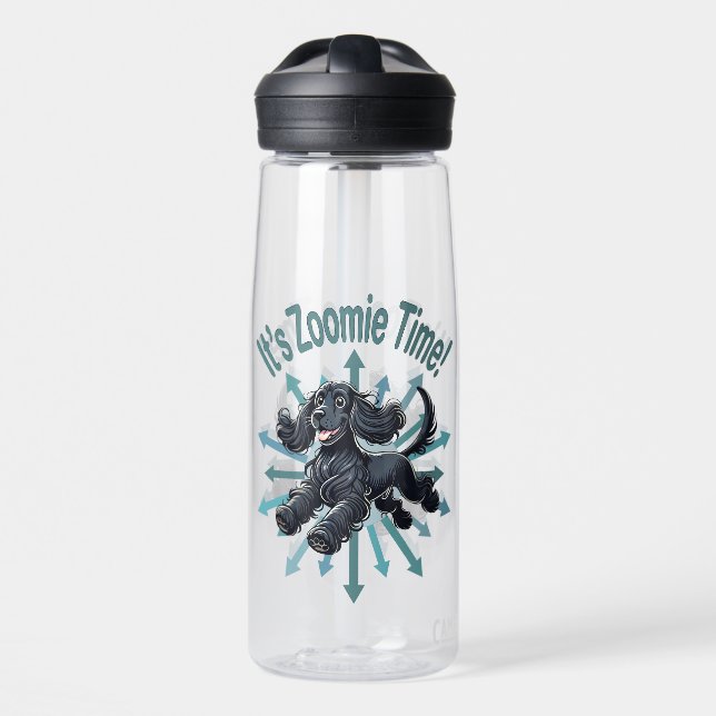 Es ist Zoomie Time Cocker Spaniel Trinkflasche (Vorne)