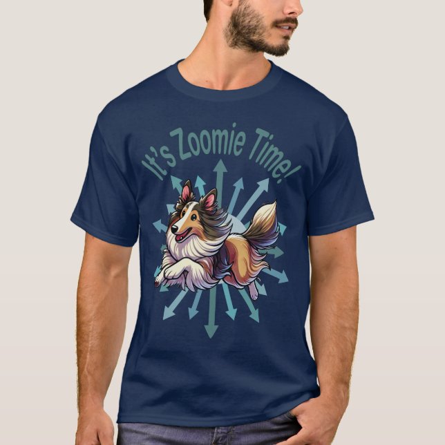 Es ist Zoomie Time Collie T-Shirt (Vorderseite)
