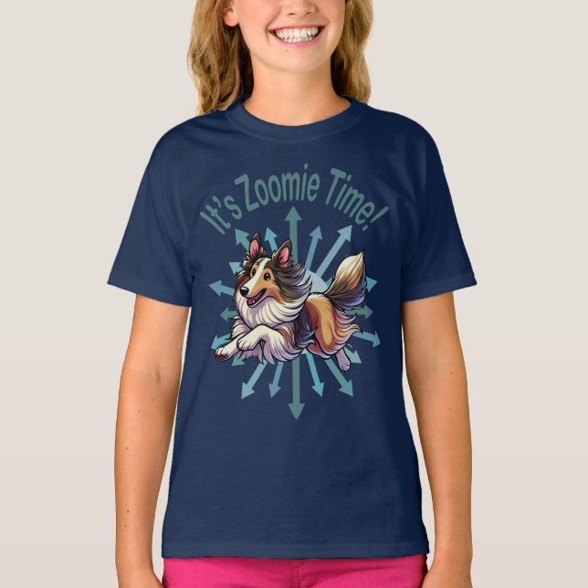 Es ist Zoomie Time Collie T-Shirt (Vorderseite)