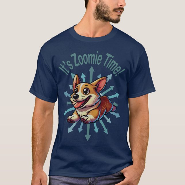 Es ist Zoomie Time Corgi T-Shirt (Vorderseite)