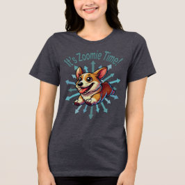 Es ist Zoomie Time Corgi Tri-Blend Shirt