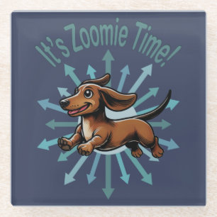 Es ist Zoomie Time Dackel Glasuntersetzer